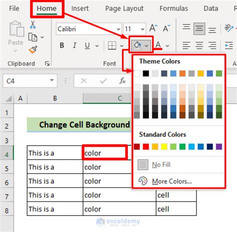 How To Change Background Color In Excel 6 Easy Methods Exceldemy