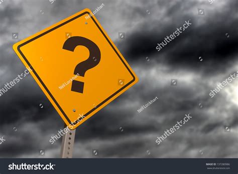 Story Skies Question Mark Road Sign Stock Illustration 137280986