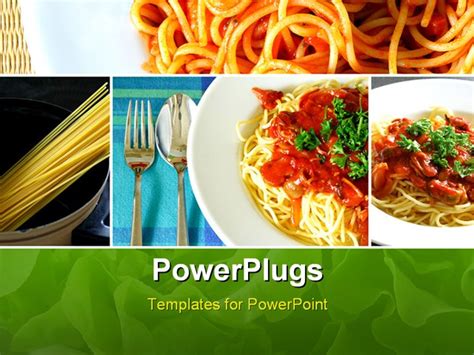 Powerpoint Template Collage Of Italian Spaghetti Food Series 27030