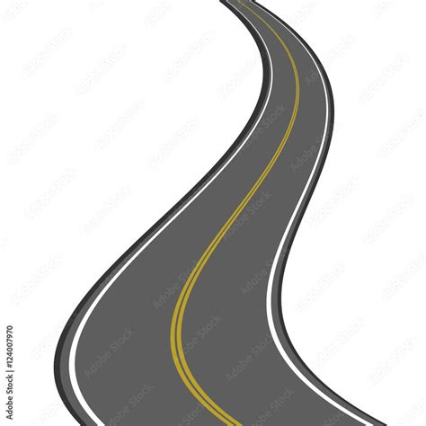 Road Vector Highway Winding Road Vector Illustration Stock Vector