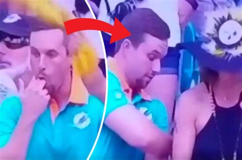 Bloke Caught On Live Tv Miming Putting His Fingers Up Womans Bum