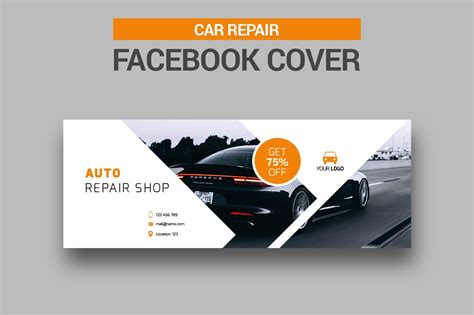Car Repair Facebook Cover Social Media Templates ~ Creative Market