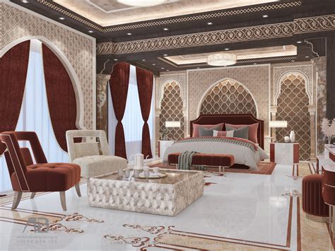 غرفة نوم ماستر علي الطراز الاندلسي فيلا بالم هيلز الشيخ زايد مستقل