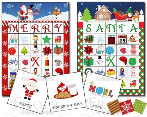 Christmas Bingo 20 Printable Cards Instant Download