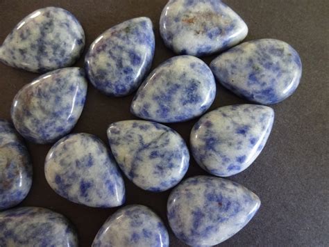 25x18mm Natural Blue Spot Stone Cabochon Teardrop Cabochon Polished