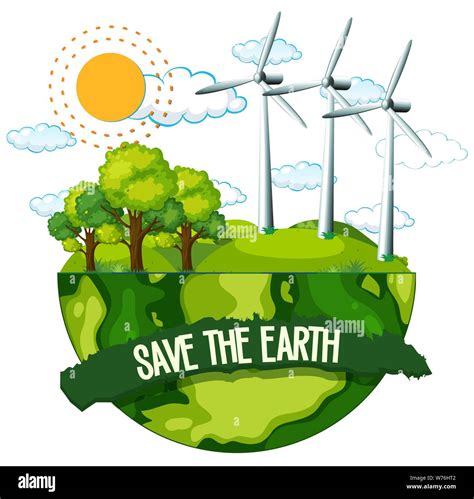 Save The Earth Poster Illustration Stock Vector Image Art Alamy