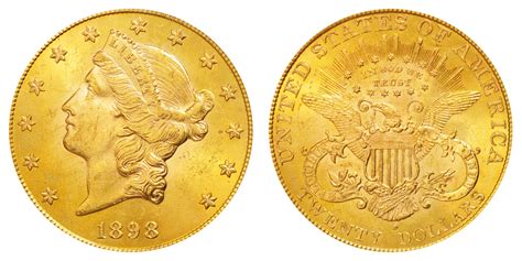 1898 S Coronet Head Gold 20 Double Eagle Liberty Head Twenty Dollars