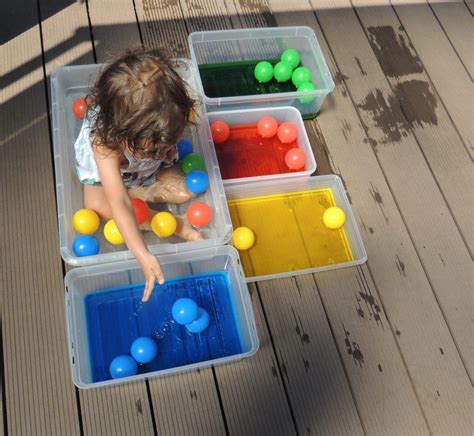 Simple Water Play And Color Learning Activity For Young Children