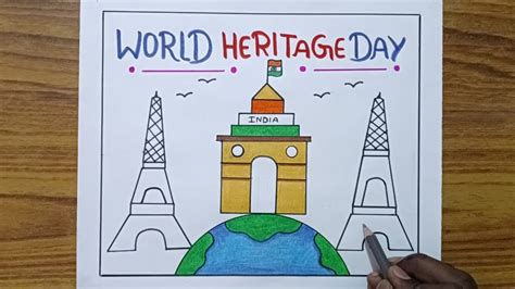 World Heritage Day Drawing World Heritage Day Poster Heritage Day