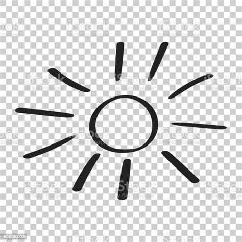 Hand Drawn Sun Vector Icon Sun Sketch Doodle Illustration Handdrawn