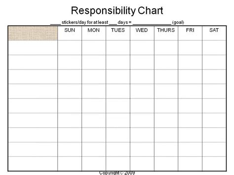 Responsibility Chart Printable