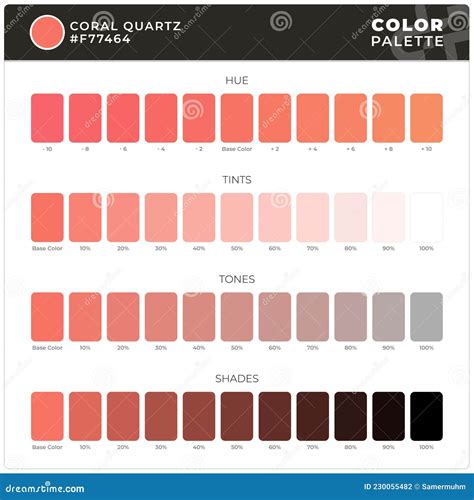 Coral Quartz Color Palette Ready For Textile Hue Tints Tones And