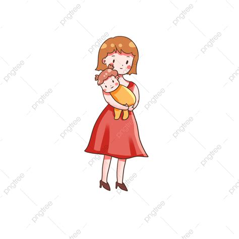 Vector Material Of Mother Holding Child Happy Mothers Day Cartoon
