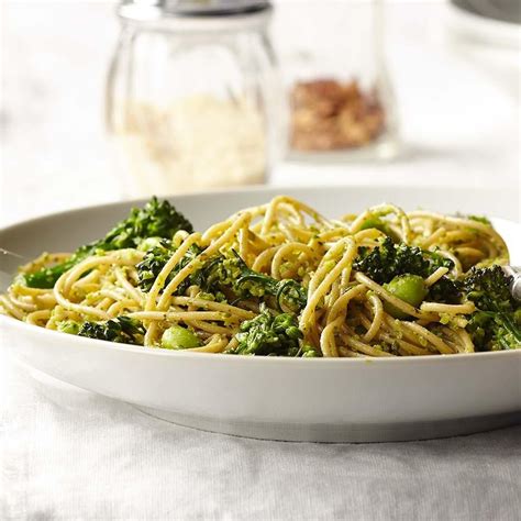 Spaghetti With Broccolini Pesto Recipe Pesto Recipes Dinner