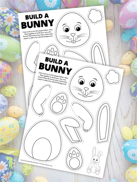 Free Printable Build A Bunny Coloring Page Pjs And Paint