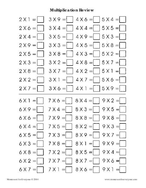 Multiplication Review Worksheet For 3rd 4th Grade Lesson Planet