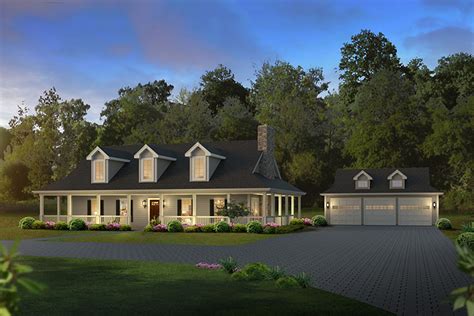 Designer facades that excite you. Country Ranch with Loft - 57347HA | Architectural Designs ...