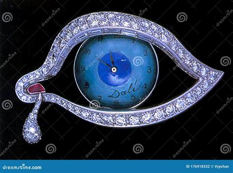 Surrealist Salvador Dali Jewelry The Eye Of Time Ruby Platinum Diamonds