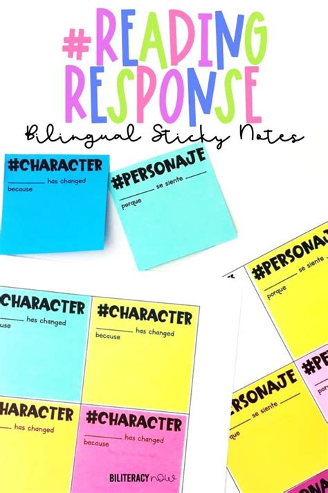 Bilingual Sticky Note Templates By Skill And Genre Perfect For Reading