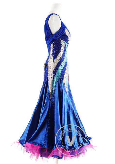 Royal Blue Galaxy Ballroom Competition Dance Dress