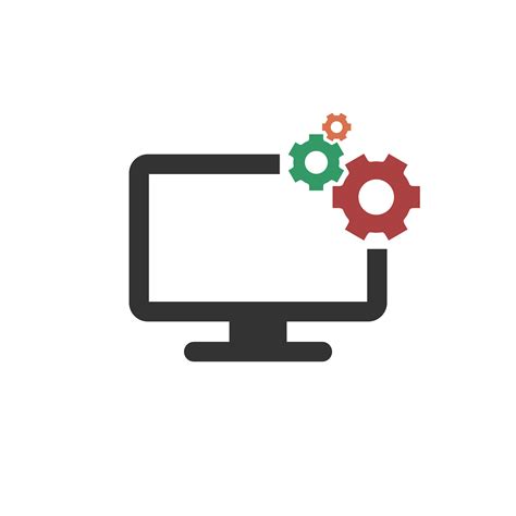 Repair Desktop Screen Monitor Computer Icon Logo Template