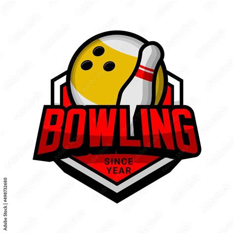 Bowling Sports Logo Illustration Vector Stock Vector Adobe Stock