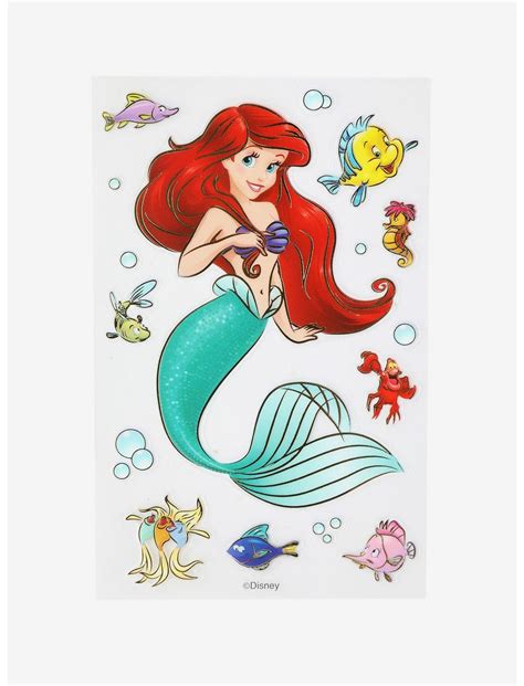 Disney The Little Mermaid Ariel And Friends Sticker Sheet Boxlunch Exclusive Boxlunch