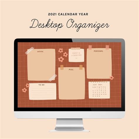 desktop wallpaper organizer brown floral grid small business owners