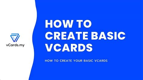 How To Create Basic Vcards Youtube