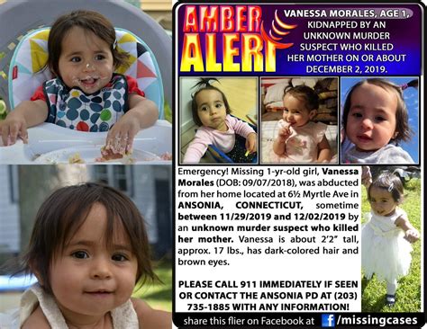 Amber Alert Ct Vanessa Morales 1 Missing After Mother Found Deceased Ansonia 28 Nov 2019