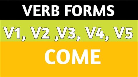 Verb Forms Of Come V1v2v3v4v5 Come Shorts Verbforms