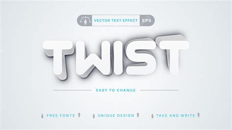 Premium Vector Twist Editable Text Effect Font Style