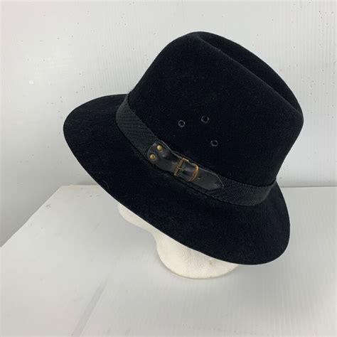 Vintage Stetson Winter Hat Mallory Size 7 Black 100 Wool 22 Etsy