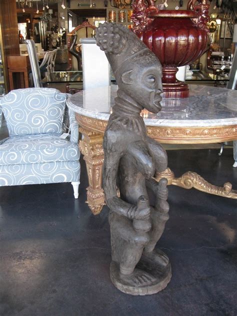 Hand Carved Male And Female African Statues From Cameroon For Sale At