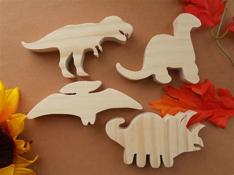 Dinosaurs Unfinished DIY Wood Decorations | Wood crafts diy, Wood diy, Diy projects for kids