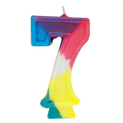 Number 7 Birthday Candle 275 In Multicolor 1ct