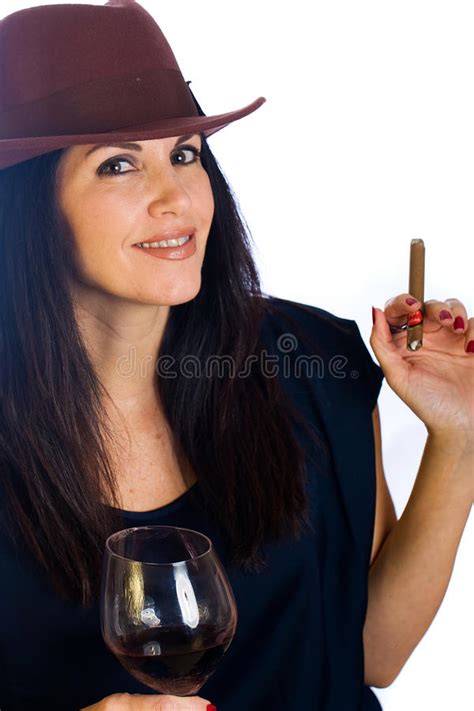 Pretty Woman Smoking Cigar Stock Images Image 22673834