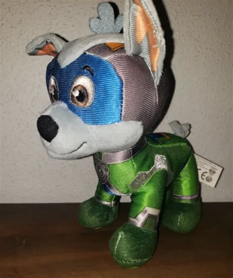 Paw Patrol Rocky Mighty Pups Super Paws 8 Plush Stuffed Spin Master