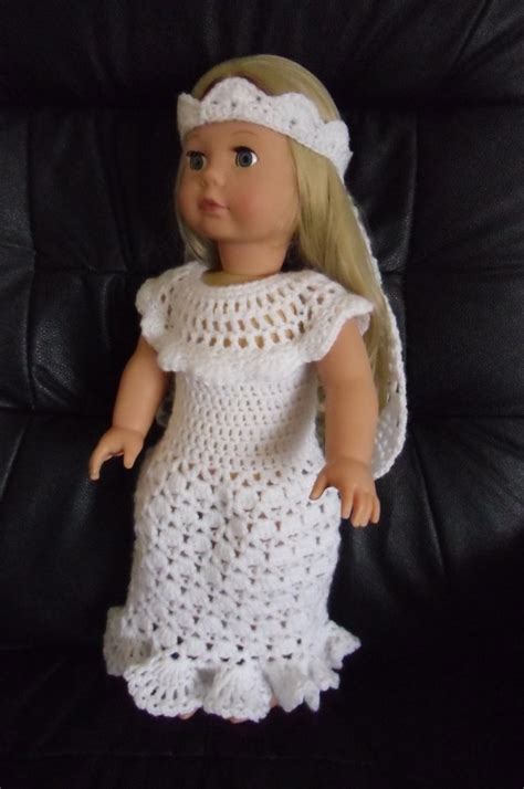 pdf crochet pattern for wedding dress 18 inch doll american etsy