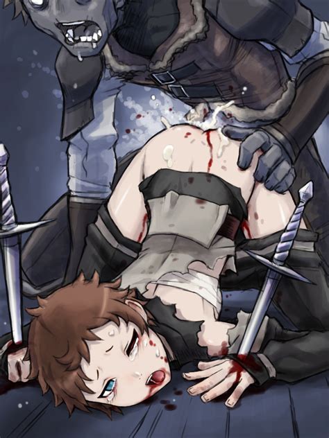 Momo Tai Ninya Peter Mork Overlord Maruyama Boy Girl Ass Ass Grab Bandages Blood