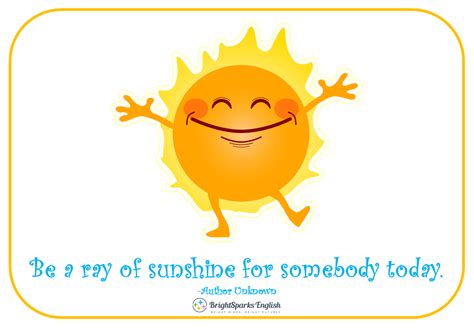 Inspirational Kids Poster Be A Ray Of Sunshine English Treasure Trove