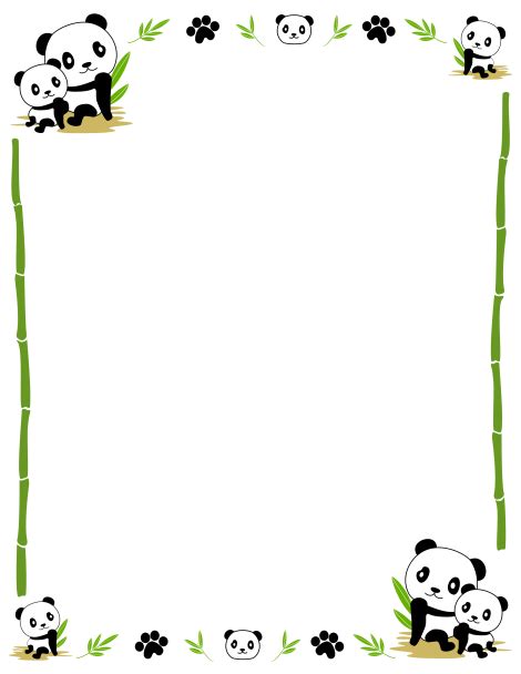 Panda Border Clip Art Page Border And Vector Graphics Panda Craft