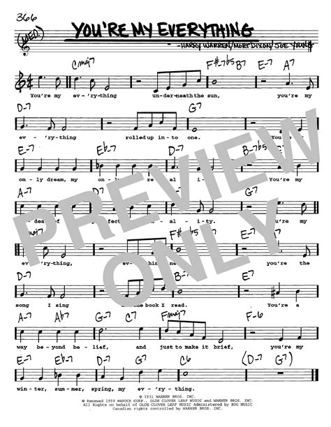 I love you beyond the stars. You're My Everything | Sheet Music Direct