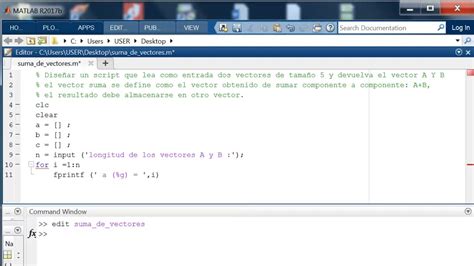 Suma De Vectores En Matlab Youtube