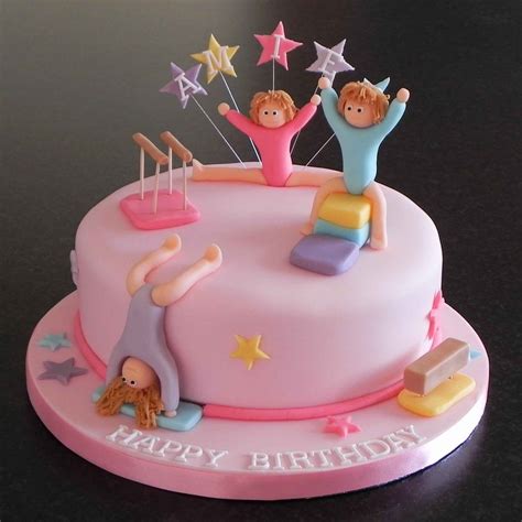 Gymnastic Themed Birthday Cake Is It Not Adorable Gymnastics Birthday Cakes Themed Birthday
