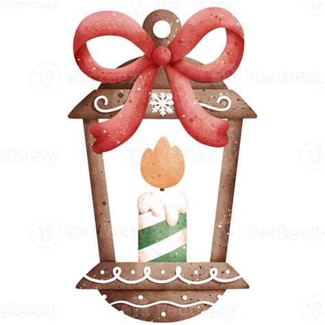 Watercolor Christmas Lantern Illustration 29285825 Png