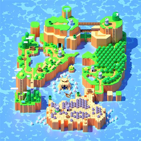 Super Mario World 3d Map