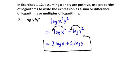 Precalculus Chapter 34 Exercises 1 12 Write A Logarithm As Sum