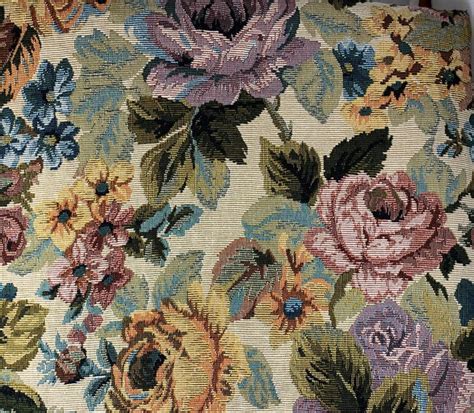 Heavyweight Floral Tapestry Style Upholstery Fabric3 Square Etsy