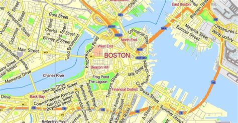 Boston City Street Map Cities And Towns Map